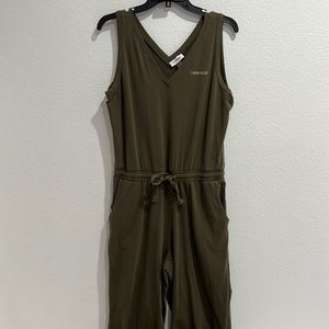 Calvin Klein Jumpsuit Green Sleeveless Knit, M, EUC